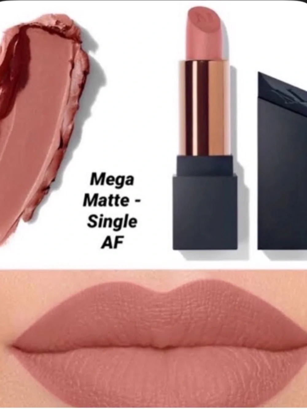 Morphe Mega Matte Lipstick Single AF Nude Rose Brown Full Size NIB